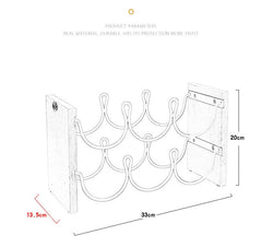 Solid Wood Double Layer Red Wine Rack Wrought Iron Restaurant Decoration Wine Frame Stacking Wine Bar Bottle Storage Rack