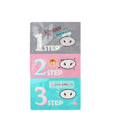 1 PC. Facial Skin Care Head Massage Clean Blackheads Remove Beauticians Pig Nose Acne Mask Stickers 3 Step Kit Black