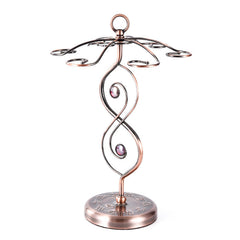 Nordic Style Goblet Holder Wine Cup Rack Red Wine Glass Cup Standing with 6 Hooks Stainless Steel Hanging Drinking Glasses Rack