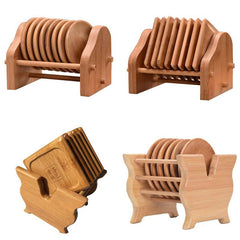 High Quality Bamboo Coaster and Holder Set Home Office Meeting Room Mugs Drinking Cup Mat Kung fu Tea Set Accessories