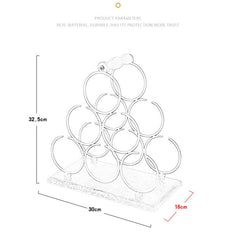 Wine Rack Wine Whiskey Display Shelf Metal 6 Bottle Mount Kitchen Wine Bottle Holder Stand Organizer For Wine Lovers