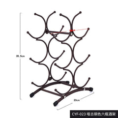 Creative European Retro Wrought Iron Wine Rack Home Desktop Decoration Rack Bar Wine Cellar Bar Supplies Home Furnishing