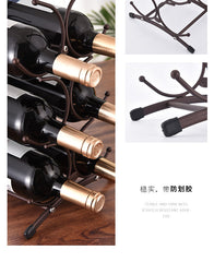 Creative European Retro Wrought Iron Wine Rack Home Desktop Decoration Rack Bar Wine Cellar Bar Supplies Home Furnishing