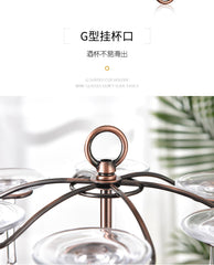 Iron Wire Maple Leaf Hollow Wine Rack Stand Hanging Drinking Glasses Stemware Rack Shelf Wine Bottle & Glass Cup Holder Display