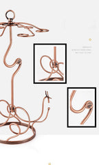 Tools Cup Glass Hanger Retro Storage Stemware Holder Kitchen Wine Bars Champagne Drying Rack Wrought Iron with 6 Hooks