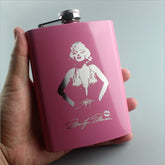 Rose Pink 8oz Hip Flask Women Portable Stainless Steel Flagon Pocket Flask For Whiskey With Gift Box