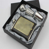 7oz Luxury Stainless Steel Hip Flasks Set Faux Leather Chip Flagon Whiskey Wine Bottle Alcohol Pocket Flagon Gifts