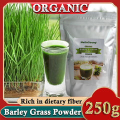 HelloYoung Unsweetened Premium Organic Barley Grass Powder 250g moistening intestines, burning fat, purifying liver, lowering cholesterol