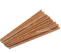 10 Pairs Natural Wenge Wood Chopsticks Chinese Kitchen Tools 中国天然鸡翅木筷子