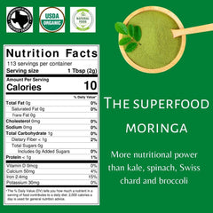 Organic moringa powder (Moringa Oleifera) - Organic Moringa Leaf Powder-8.8Oz