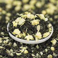 HelloYoung Chinese Green Tea Loose Leaf with Dried Jasmine White Flower 250g