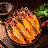 麻辣小海鲜罐头八爪鱼鲍鱼罐头麻辣龙虾尾罐头蒜蓉生蚝海鲜零食 Kleine würzige Meeresfrüchte in Dosen