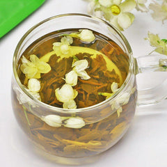 HelloYoung Chinese Green Tea Loose Leaf with Dried Jasmine White Flower 250g