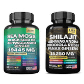 100% Dynamic Vitality Bundle - Sea Moss Multivitamin & Shilajit Power Combo