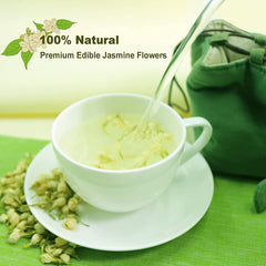 HelloYoung FullChea Dried Jasmine Flowers, 3oz/85g - Premium Edible Flowers Whole Buds