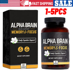1-5PCS Alpha Brain Memory & Focus 60 Capsules Supplement for Men & Women