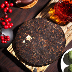Chinese Tea Pu'er Tea Good Luck Puer Tea Ripe Cooked Tea Cake 357g COFCO