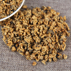 HelloYoung TeaPremium Golden Snail Dian Hong Jin Luo Handmade Pure Bud China Yunnan Black Tea