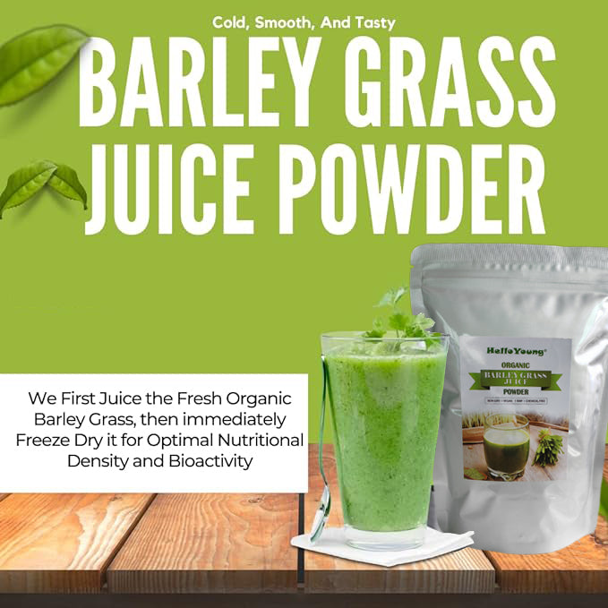 HelloYoung 100% Natural Health Care Organic Barley Grass Juice Powder