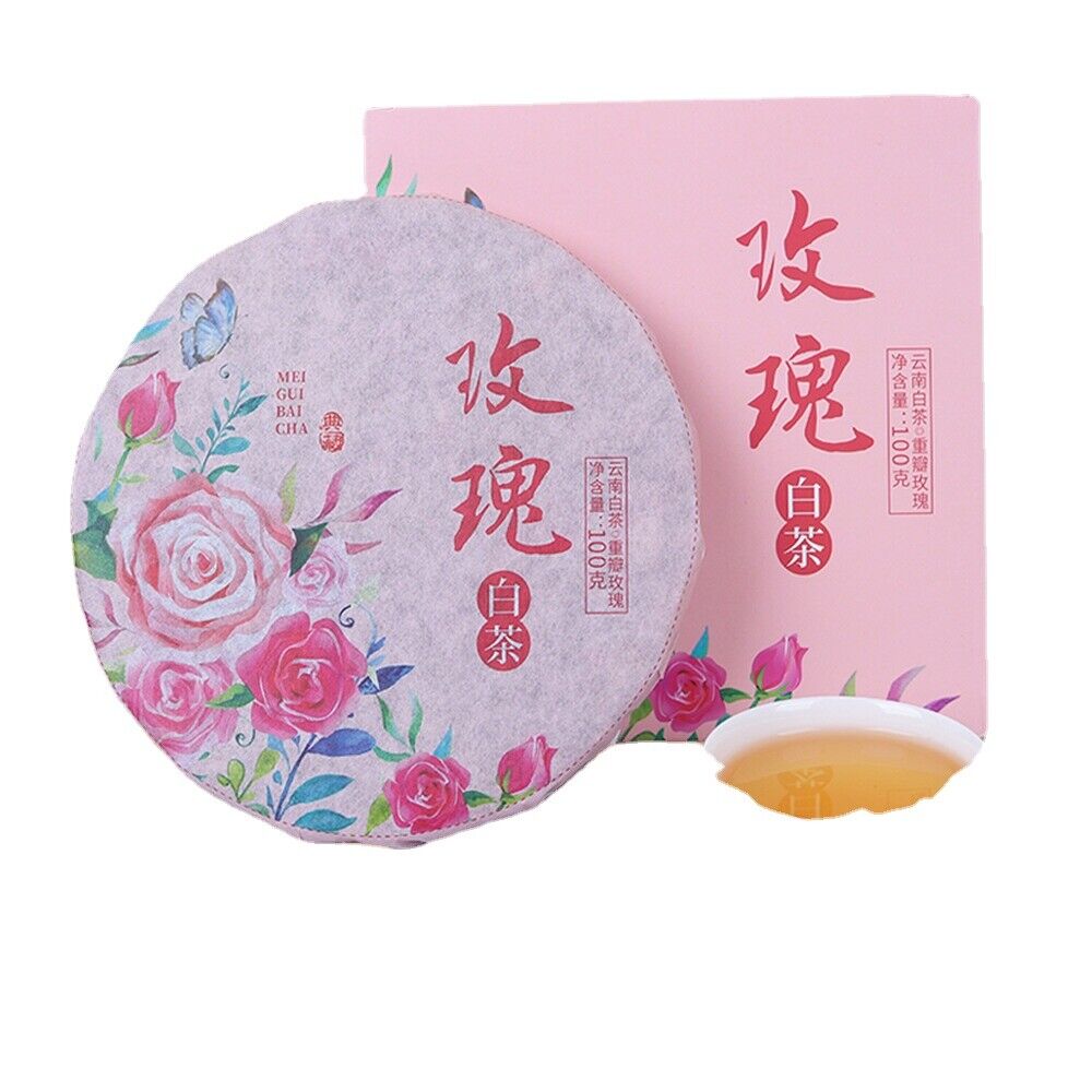 HelloYoung Yunnan Rose White Tea Cake Spring Tea Heavy Petal Rose Season Tea Rose Tea 100g