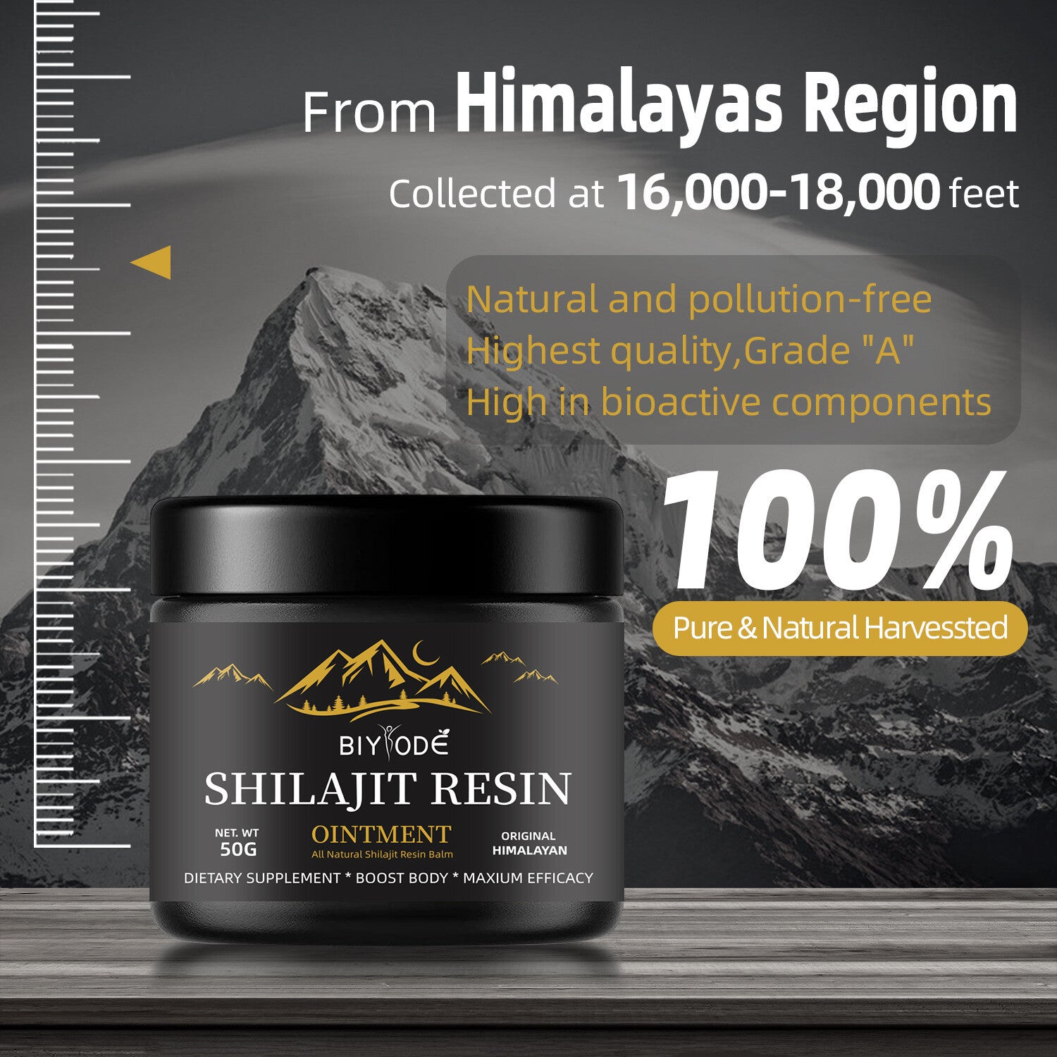 Himalayan Shilajit Resin, 50g 100% Pure, Lab Tested, Safest & Highest Potency