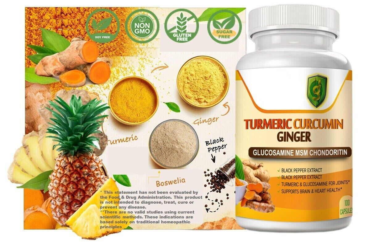 100% Natural Turmeric Curcumin  Arthritis Joint supportwith Ginger Black Pepper