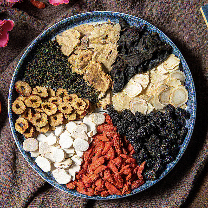 Thé au ginseng dix trésors Huang Jing thé aux fleurs mâles d'Eucommia