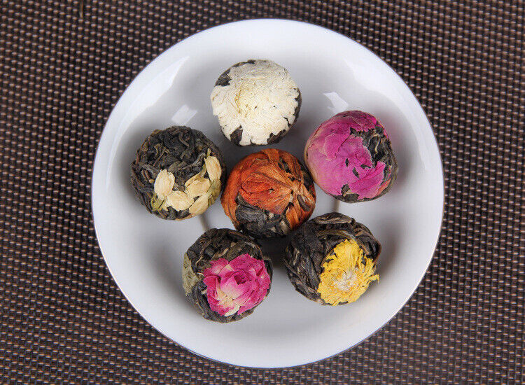 Floral Yunnan Pu'er Raw Tea Dragon Ball Lily Rose Jasmine Peony Flower Tea
