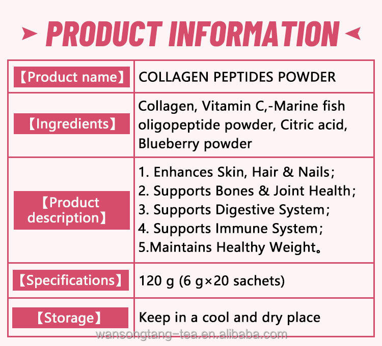 Kollagen Peptide Pulver Drink Whitening Glow Enzyme Proteine Pulver 6g*20bags