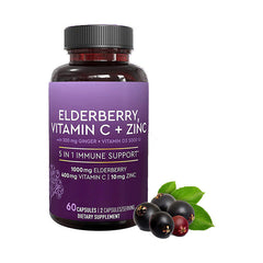 In Stock Elderberry Vitamin Capsules 60 Capsules