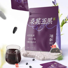 Black bean black wolfberry black sesame tea health Mulberry five black tea