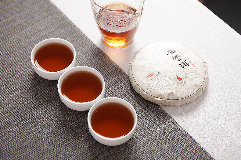 100g Big Tree Old Pu'er Ripe Cake Yunnan Pu'er Tea 2018 Menghai Ripe Tea