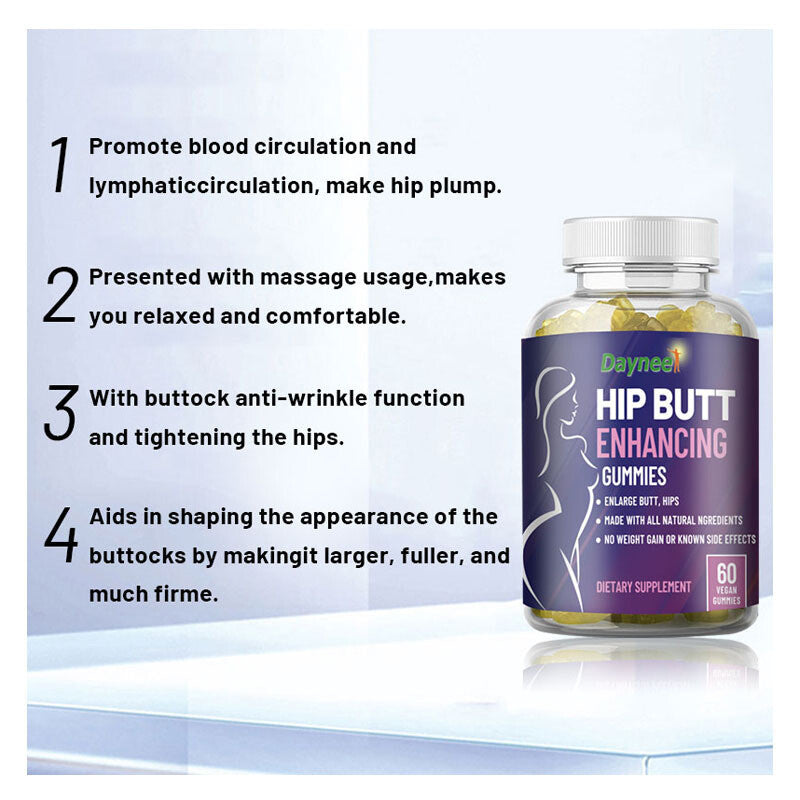 Hip Butt Enhancing Gummies - Big Butt Capsule, 60 Capsules per Bottle, Natural