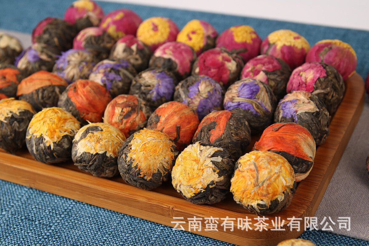 500gYunnan Puerh Tea,Handmade Raw Tea Dragon Balls Flower Tea Balls Dragon Balls
