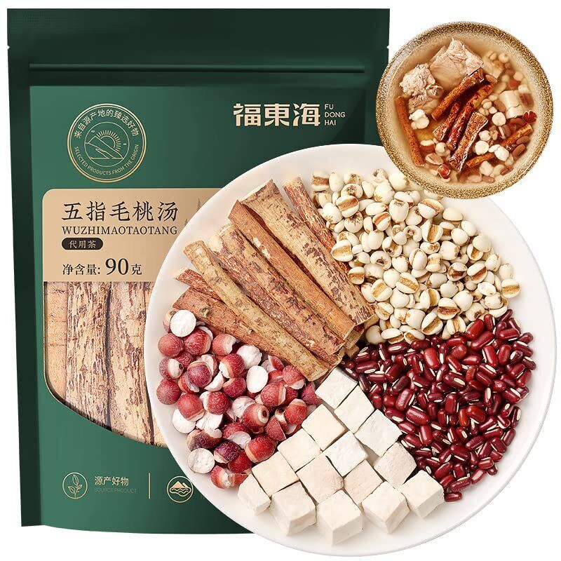 90g Red bean, Five-finger hair, Poria cocos, Euryale, Coix seed mixed soup