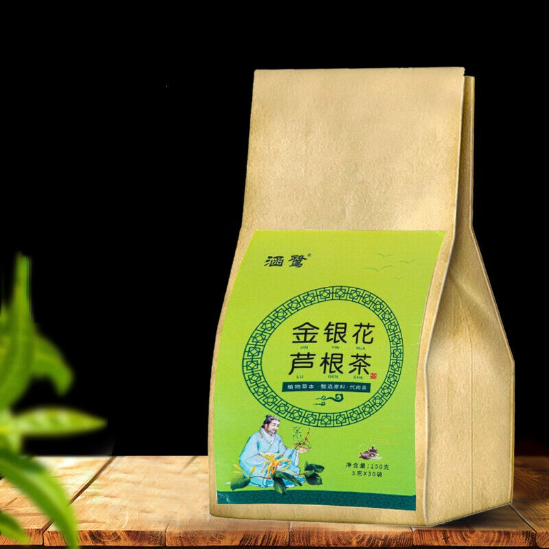 5g*30 Bags Organic Chinese Herbal Tea Honeysuckle Reed Root Herb Medicine Teabag