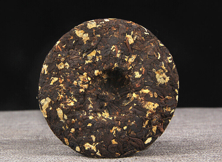 HelloYoung 100g Pu'er Ripe Tea Jasmine Ripe Tea Cake 普洱熟茶茉莉花普熟茶饼三级普洱+茉莉 陈香花香小茶饼