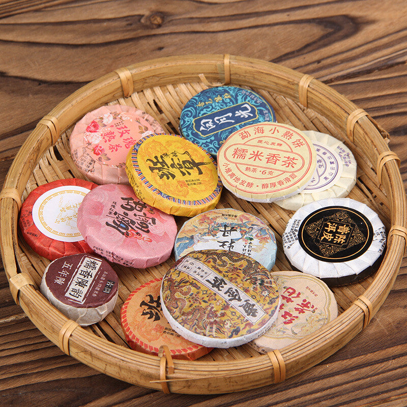 13PCS Yunnan Pu-erh Tea Black Tea Small Tea Cake Sticky Rice Aroma Premium Tea