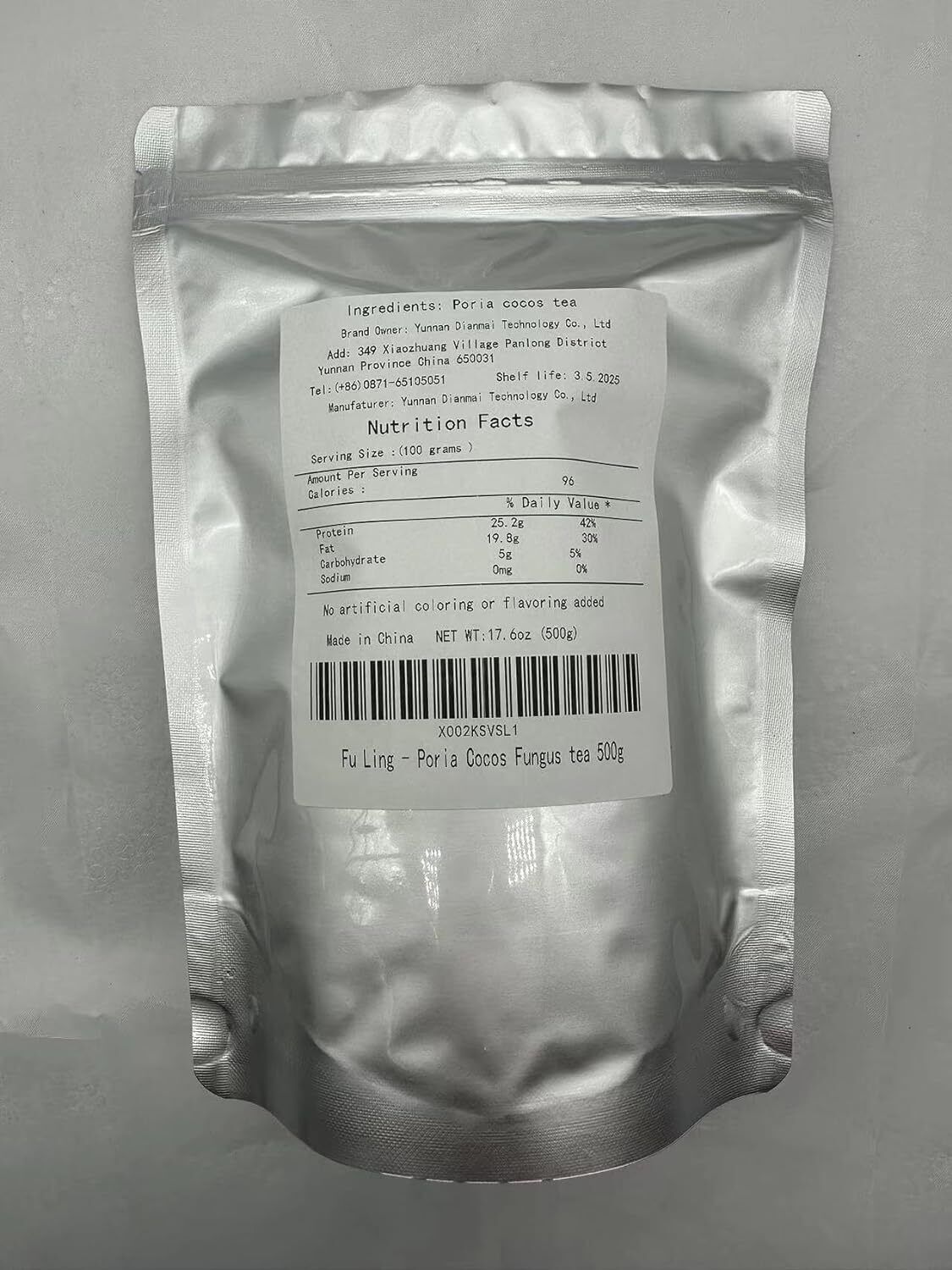 DIAN MAI HAO 500g(17.6 oz) Fu Ling - Poria Cocos Fungus, 백복령(白茯苓) from 100%