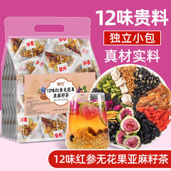12 Herbal Red Ginseng Fig Flaxseed Tea Women's Health Progesterone Herbal Drink