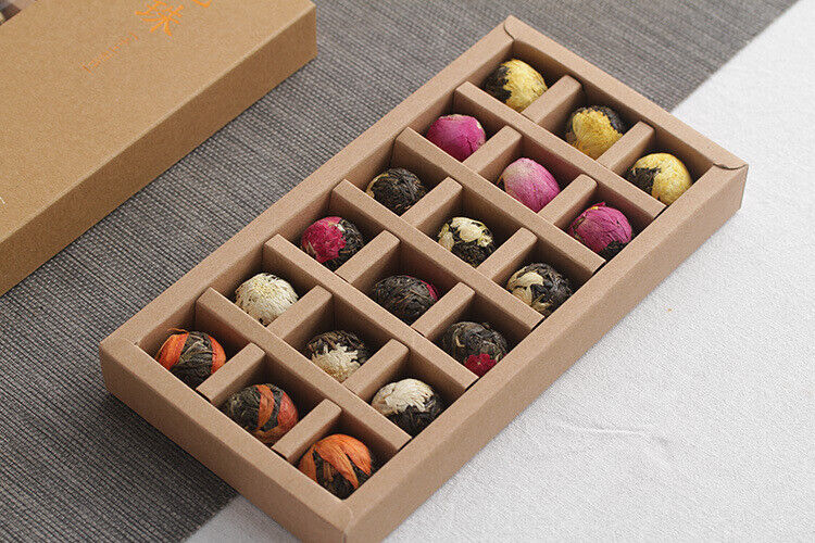 Puer Longzhu 18pcs Raw Tea Rose Jasmine Peony 6 Flavors Combination Flower Tea