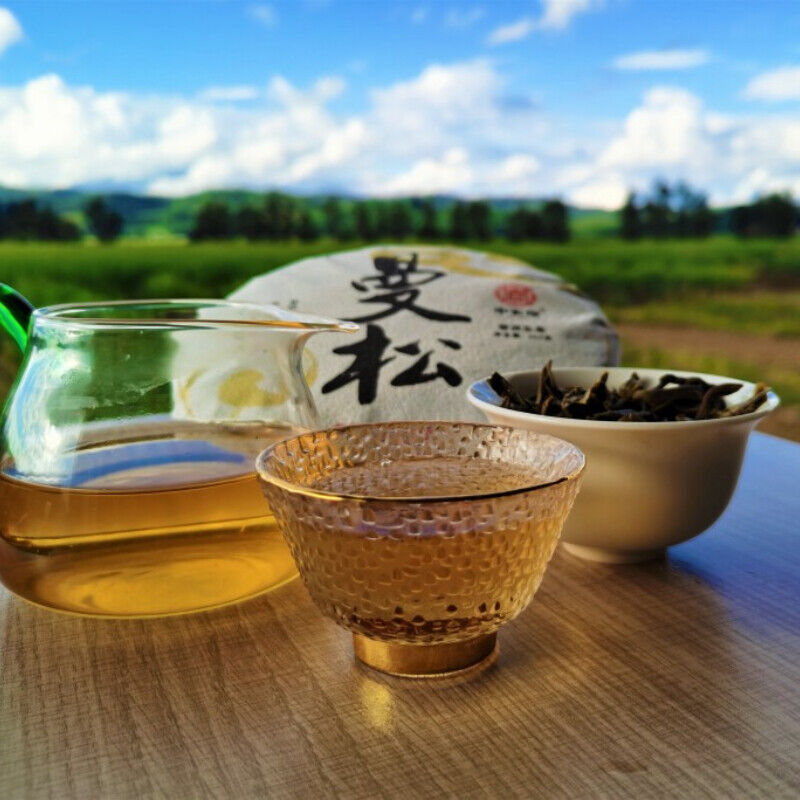 357g Pu'er Cha Tea Cake Green Tea Healthy Drink Organic Zhonghong India Mansong