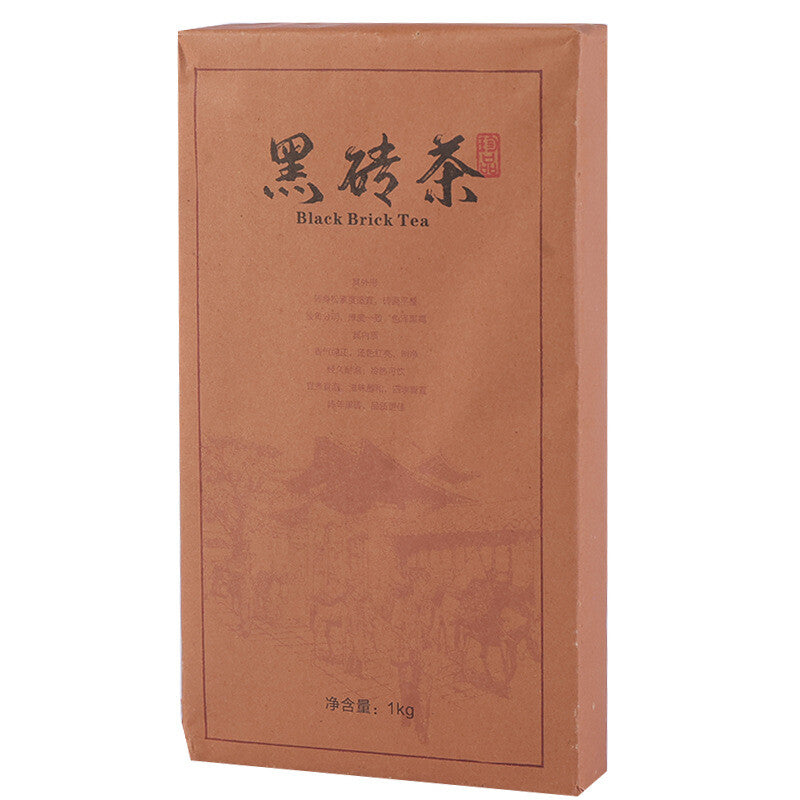 Raw Material Old Tea Brick Anhua Black Tea1000g Golden Flower Handmade Porch Tea