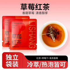 Strawberry Black Tea Triangle Tea Bags Ceylon Loose Leaf Cold Brew Tea