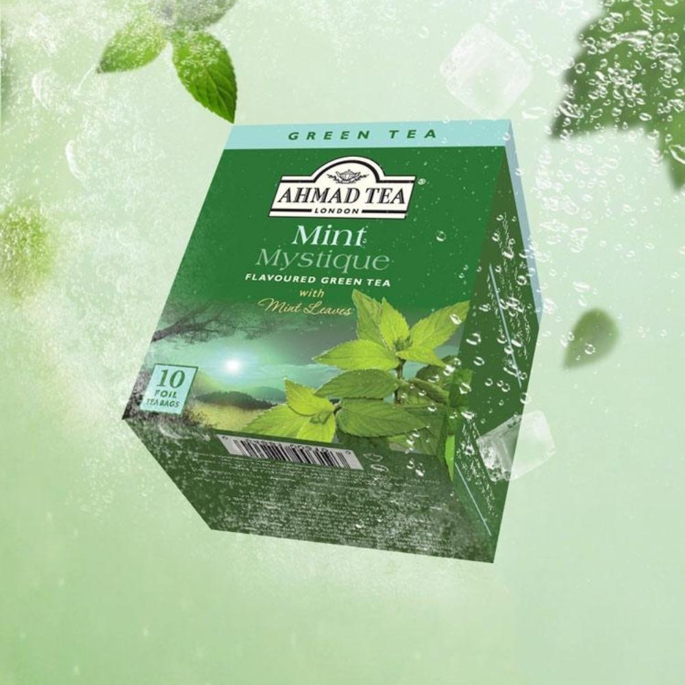 Premium Quality AHMAD TEA Mint Flavored Green Tea Flavored Tea 10 Tea bags