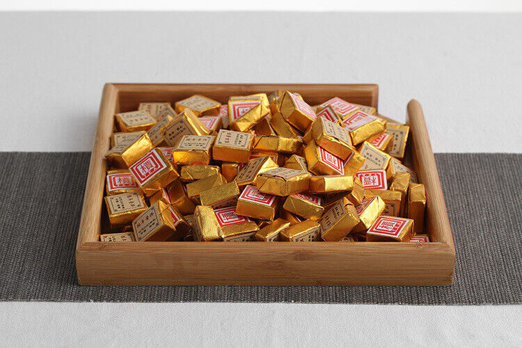Menghai Puerh Ripe Tea Small Square Brick,Catalpa Puerh Tuo Tea 500g