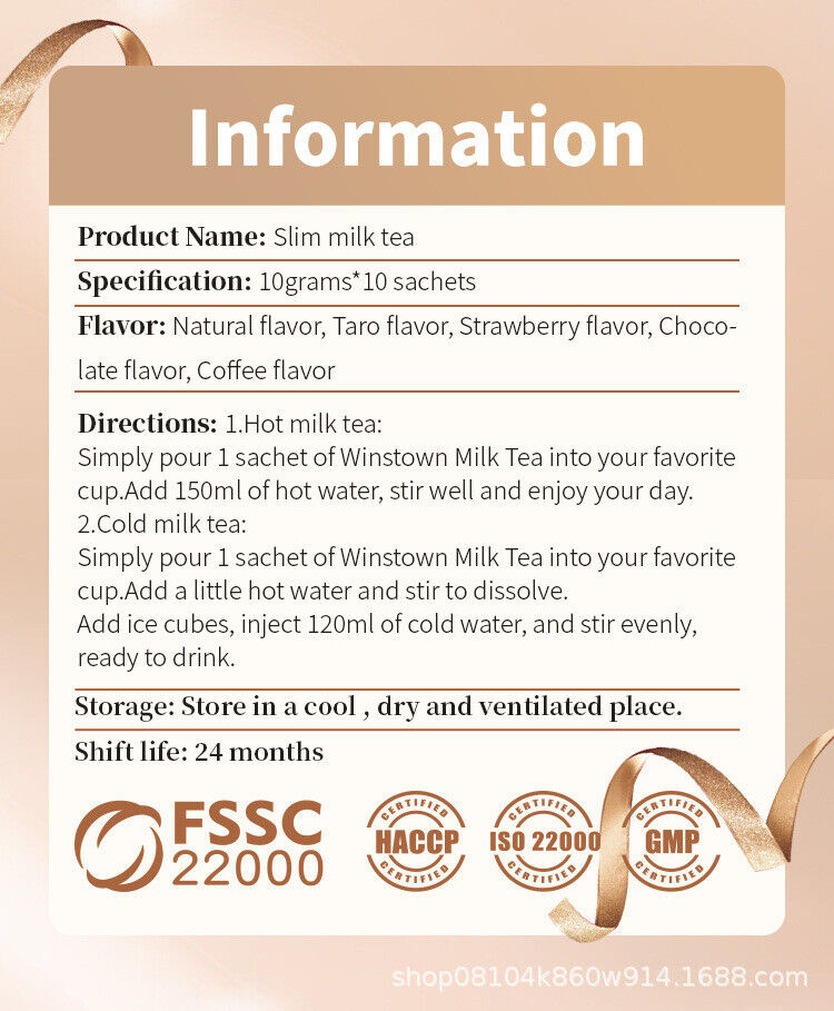 Weight Loss Slim Milk Tea Strawberry Taro Chocolate Flavor Slimming Tea 100g