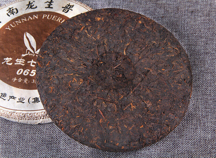 357g Yunnan Longsheng Qizi Cake 0658 Pu'er Ripe Tea Classic Aged Ripe Tea