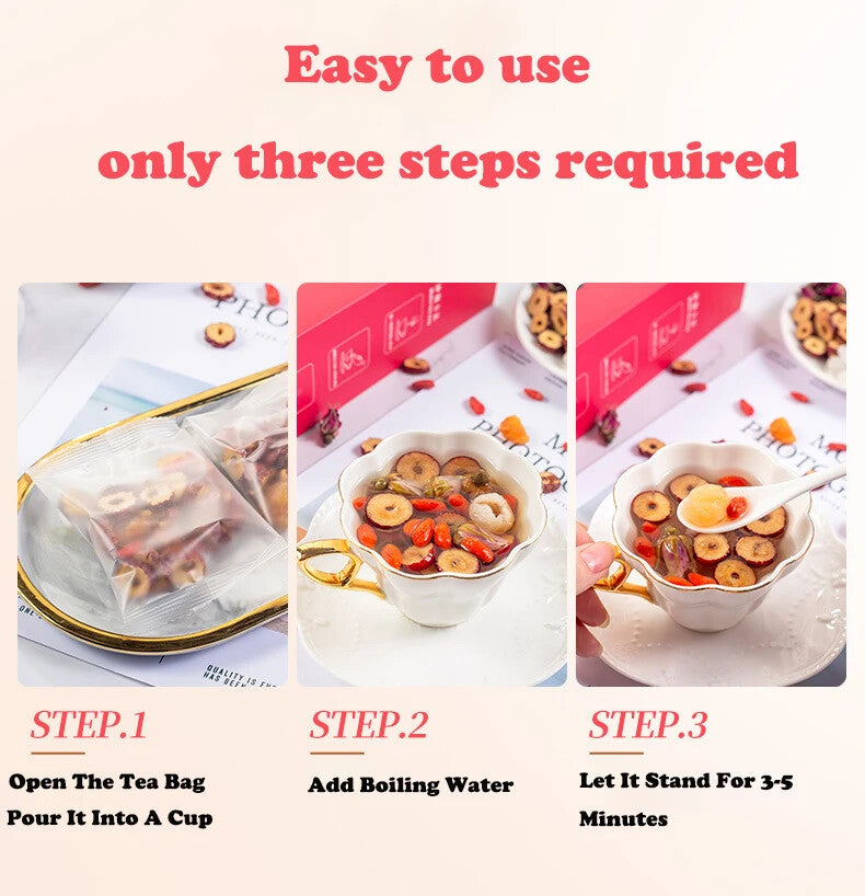120g/box  Women's Beauty Tea Rose Longan Red Jujube Chinese Wolfberry Tea