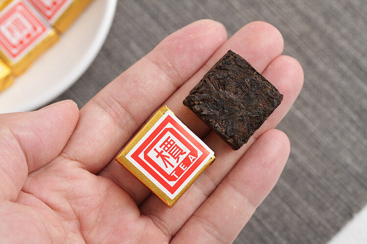 Menghai Puerh Ripe Tea Small Square Brick,Catalpa Puerh Tuo Tea 500g